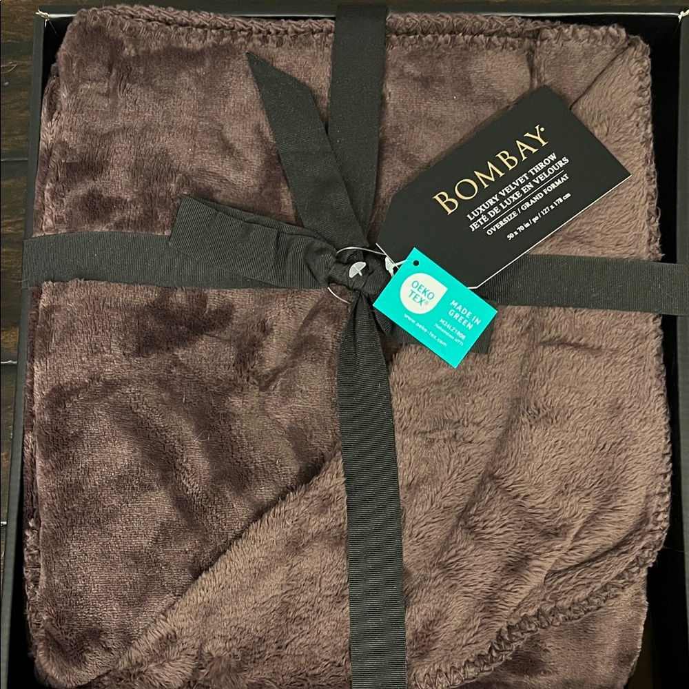 Bombay Chocolate Plush Throw Blanket